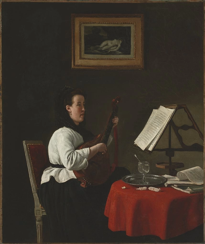 Giovane donna con un mandolino, Ritratto di Louison Köhler - Cleveland Museum of Art
